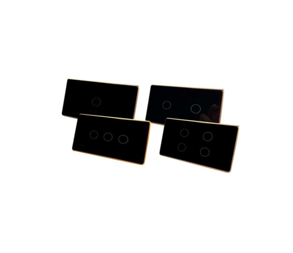 CÔNG TẮC WIFI TUYA VIỀN VÀNG 1- 4 KÊNH MẶT KÍNH - CHỮ NHẬT - Hình ảnh 2