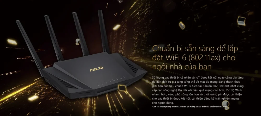 GAMING ROUTER WIFI ASUS RT-AX3000 WIFI 6 MESH - Hình ảnh 4
