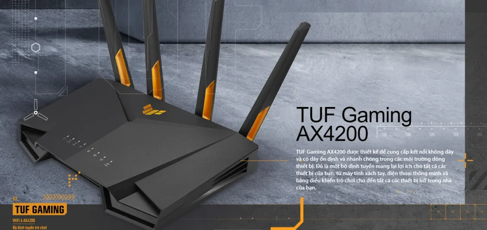 ROUTER WIFI ASUS TUF GAMING AX4200 - TUF-AX4200 - Hình ảnh 5