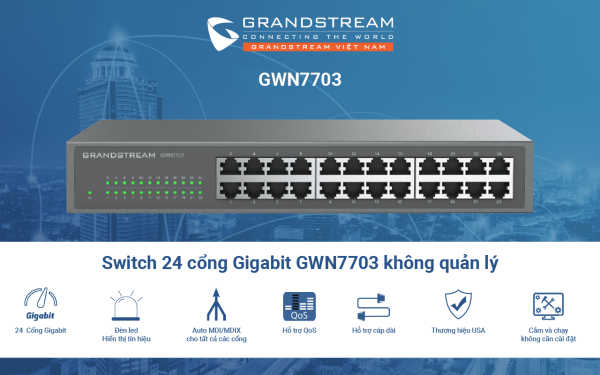 SWITCH GRANDSTREAM GWN7703 24PORT GIGABIT - Hình ảnh 3