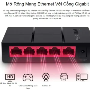 SWITCH MERCUSYS MS105G - 5 PORT GIGABIT - Hình ảnh 6