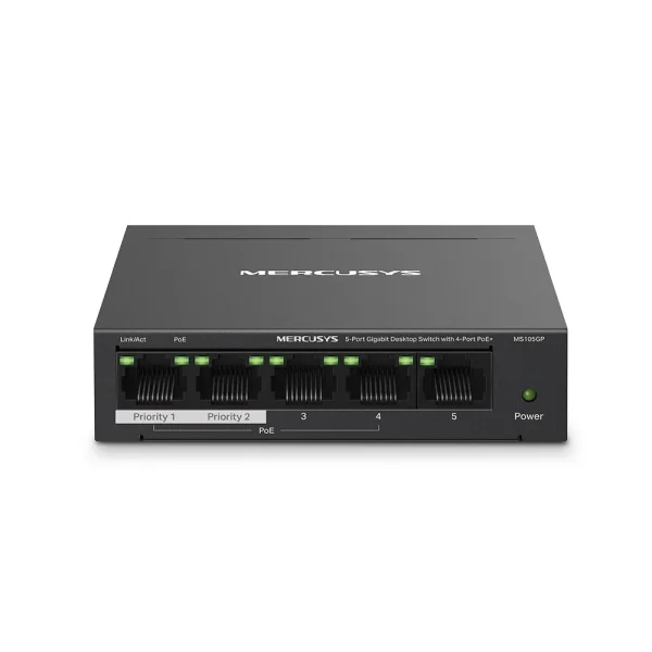 SWITCH POE MERCUSYS MS105GP - 4 PORT POE+ GIGABIT