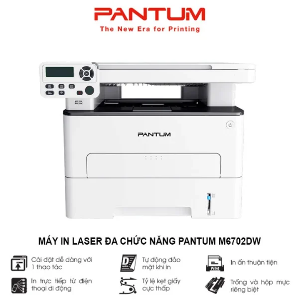 Máy in laser Pantum M6702DW đa chức năng - màu đen/trắng - USB/Ethernet/WiFi