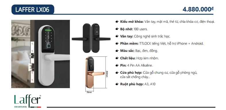 Khoá vân tay Laffer Lx06