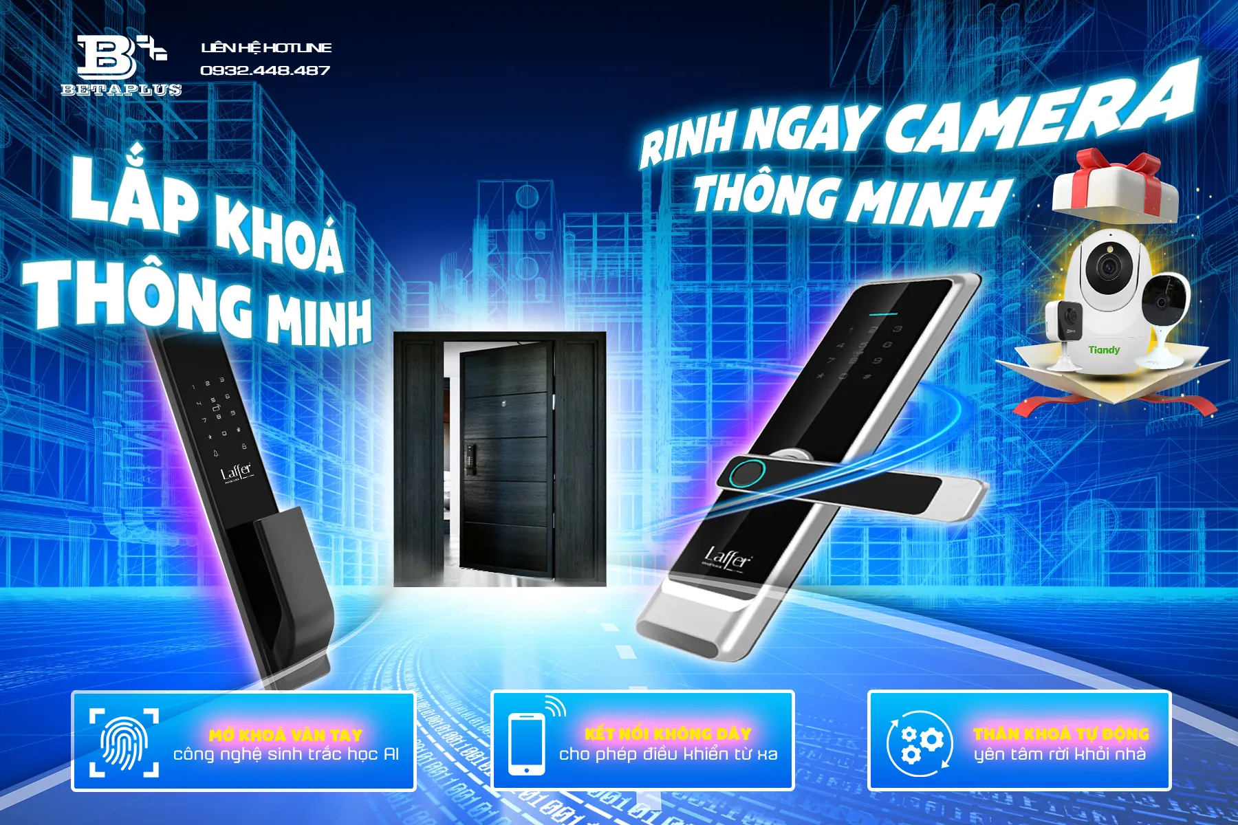 lắp khoá vân tay tặng camera