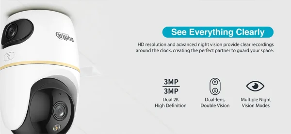 Camera Wifi 2 Mắt Dahua DH-H3D-3F | 360° Quan Sát Toàn Cảnh, Giá Tốt Đà Nẵng - Hình ảnh 2