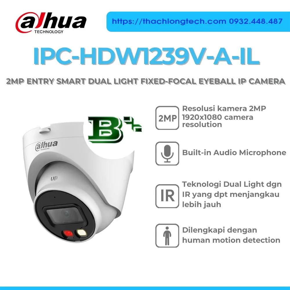 Camera IP Dahua HDW1239V-A-IL - 2MP ECO 
