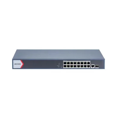 Switch PoE Hikvision DS-3E1518P-SI – 16 cổng PoE Gigabit, 2 cổng quang SFP, quản lý thông minh