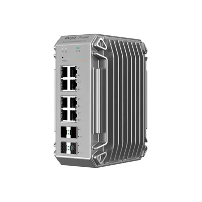 Switch PoE Ruijie RG-NIS3100-8GT4SFP-HP – 8 Cổng PoE + 4 Quang, IP40, Nhiệt Độ -40~80°C